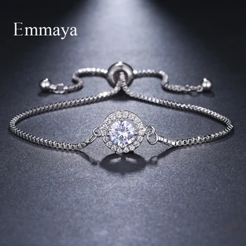 Emmaya Brand de Moda Eleganta Două Culori AAA Zircon Reglabil Inelar Rotunde de Cristal Bratari Pentru Femei Bijuterii Cadou de Nunta