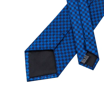 Hi-Cravată Albastru de Lux, Matase Mens Legături Batista Butoni Set Cu Lanț Cravată Bleumarin Moda Cravate pentru Barbati Classic de Afaceri