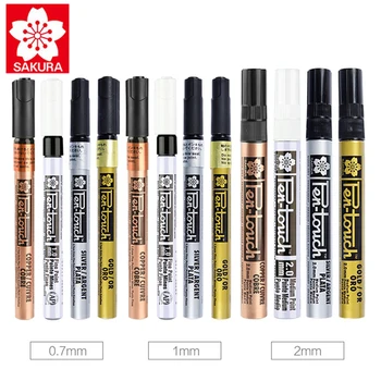 9Pcs Sakura Pen-Touch Paint Marker XPSK Aur/Argint/Alb/Cupru 0,7 mm/1.0 mm/2.0 mm Marca Pe Orice Lucru de Sticlă/Pânză/Metal