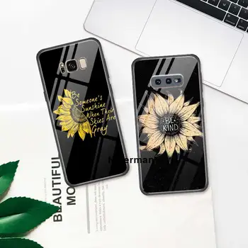 Vara Daisy Floarea-soarelui Floare de Caz Pentru Samsung Galaxy A51 A71 5G UW A50 A70 A21 A21s A11 A31 A41 A10 A30 A40 A81 A91 Sticlă Coque