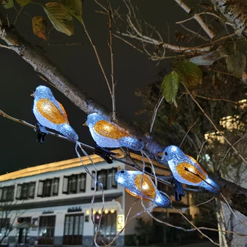 5 LED Clip Pe bază de Acril Robins Lumini de Grădină în aer liber Birds de Craciun Decor de Crăciun