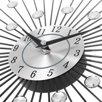 2020 Nou cristal de argint sunburst metal ceas de perete original vintage din metal decor acasă ceas