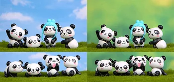 8 buc/set panda acțiune figura jucărie animale de desene animate drăguț panda papusa mini decorative păpuși Emoticon Model Diy de amenajare a teritoriului
