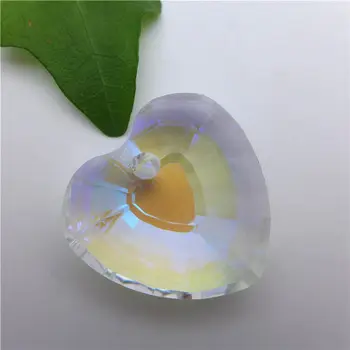 32mm ab alb/metalic/curcubeu tăiat fața în formă de inimă bijuterii DIY accesorii pandantive de cristal candelabru lampă transport gratuit 12buc