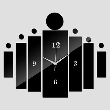 Noi Reloj Comparativ Oglindă Ceas De Perete Ceasuri Cu Design Cuarț Geometrice Singură Față Acrilice Diy Ceas Sticker Decor