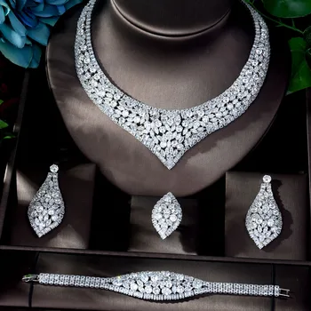 HIBRIDE 2020 Moda din Africa Set Bijuterii Pentru Femei Zirconiu Decorate Dubai Nunta Bijuterii Seturi de Bijuterii de Mireasă Bijoux N-927