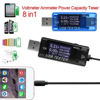 8-în-1 Energie Electrică USB Capacitate Tester de Tensiune 0-99999mAh QC 2.0/3.0 4-30V Curent Metru de Monitor Voltmetru Ampermetru KWS-MX17