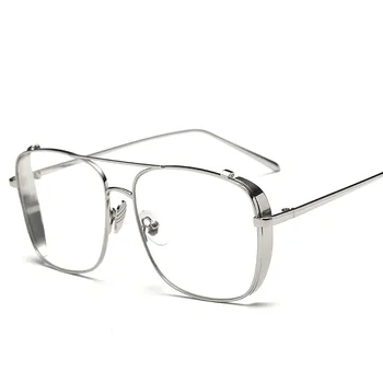 Cubojue Aur rame ochelari de vedere barbati femei unisex top plat ochelari groase partea fals moda steampunk vintage ochelari ochelari