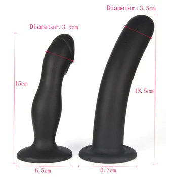 Silicon moale ventuza Vibrator Mijloc Mare Negri Penis artificial Penis Moale pentru Femei Barbati Anal Plug Gay Buttplug Gode Ventouse Jucarii Sexuale