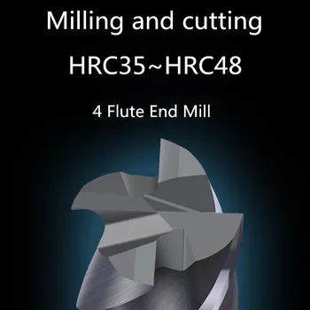ZGT Unelte de Frezat Mill HRC55 4 Flaut Aliaj de Carbure Tungsten din Oțel freze End Mill Metal Cutter 4mm 5mm 6mm 8mm 10mm 12mm