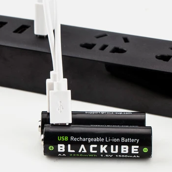 BLACKUBE Transport Gratuit 1 Ore Încărcare Rapidă AA 1500mAh 1.5 V 2250mAh de Securitate Baterii USB Baterie Reîncărcabilă Litiu