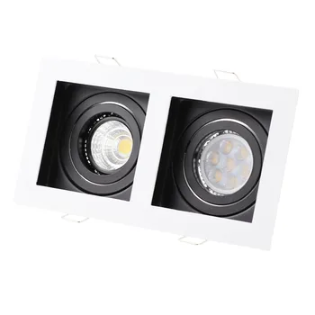 LED lumina Reflectoarelor Tavan Cadru Rotund GU10 MR16 Montaj Titularii LED Încastrat Plafon Spotul corp de iluminat Alb Negru