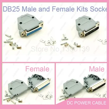 2set DB25 Masculin Feminin Plug cu Capac de Plastic DB 25P Prize Jack Adaptor Conector 2 Rânduri de Sârmă de Lipire de Tip