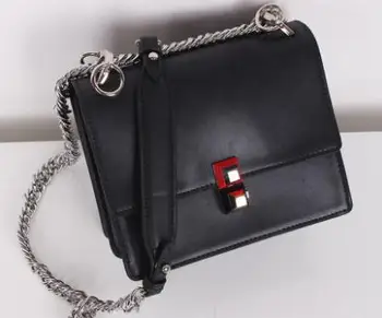Pista Vintage din piele femei paiete nituri lanț moda umăr lambou geanta mini designer 19cm