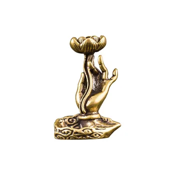 Retro Alamă Tămâie Bază Ornamente Buddha Parte Refluxul Lotus Tămâie Baza Elegant Tămâie Titularul Meserii Arzător De Tămâie