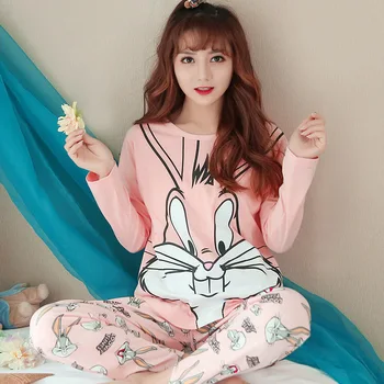 Coreea De Sud Fete Pijamale Pijama Set De Iepure De Desene Animate Homewear Drăguț Pijamale, Costume De Îmbrăcăminte De Noapte Pijamas Seturi Sexy Femei Haine De Acasă