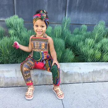 Rochie de vara fata de Vara Copilul copil Fete fără Mâneci Dashiki Africane Romper Salopeta Haine vestidos infantiles