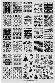 6pcs/Set Crăciun serie Unghiilor Stamping Plăci de Zăpadă Imagine din Oțel Inoxidabil Nail Art Manichiura Modele pentru Decoratiuni Unghii