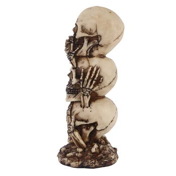 3 Strat De Craniu Statuie Rășină Ornament Decor Acasă Birou Rezervor De Pește Decor Cadou Petrecere De Halloween M