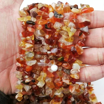 YHBZRET Natural Rosu carneol Neregulate Pietriș piatră margele 86cm lung margele Chips-uri pentru a face Bijuterii accesorii brățară DIY
