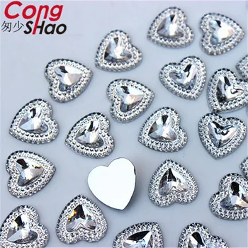 Cong Shao 300pcs 12mm Flatback în Formă de Inimă Acrilic Rhinestone pietre și cristale Pentru nunta DIY Accesorii rochie CS456