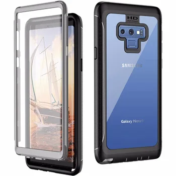 Pentru Galaxy Note9 caz Built-in Ecran Protector de Acoperire de 360 de Grade Datoria Șoc Murdărie, Zăpadă Dovada Cu Touch ID pentru Note9 Acoperi Caz