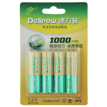 Delipow 4buc AA 1.2 V 1000mAh Ni-Mh LSD Baterie Reîncărcabilă cu Supapa de Siguranta pentru Jucarii /Jocuri /MP3 /Jucarii /CD WALKMAN