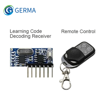 GERMA 433mhz RF Transmițător 4 Buton de Control de la Distanță + Modul Receptor Fix EV1527 Decodare 4 CANALE de Ieșire Cu Învățarea DIY Kit