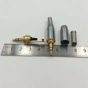 10buc Placat cu Aur 3.5 mm Stereo Plug de sex Masculin Surub de 4mm Audio pentru Căști Cablu Adaptor Conector