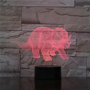 Rinocer Lampa de Noapte Colorate Acrilice Lampa Pentru Petrecerea Holograma 3D Luminaria Culoare Schimbare Lampa de Masa Copii Cadou de Ziua 1704