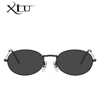XIU Rotund Cerc de Metal ochelari de Soare Barbati Femei Design de Brand de ochelari de soare Retro Vintage Oval ochelari de Soare Oglindă Lentile de Înaltă Calitate UV400