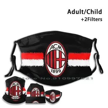 Fotbal Lavabile Refolosibile Gura Masca De Fata Cu Filtre Pentru Copil Adult Milano Milano Serie Calcio Fotbal Sport Fitness