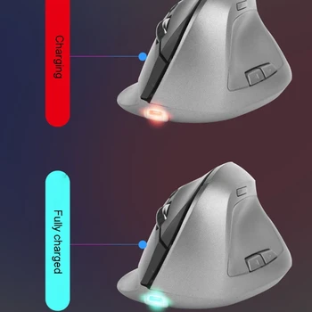 6 Butoane Ergonomice Mouse-ul fără Fir 1600DPI USB Reîncărcabilă 2.4 GHz Optice Verticale Soareci pentru PC, Laptop, Desktop, Notebook