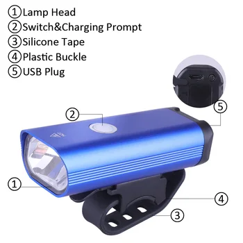 Bicicleta Față de Lumină USB Reîncărcabilă Bicicleta Ghidon Impermeabil Lampa de MTB Far Lanternă, Lampă Față de 400 lumeni 4 moduri