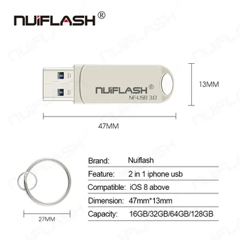 Unitate Flash Usb pendrive Pentru iPhone 6/6s/6Plus/7/7Plus/8/X Usb/Otg/Fulger 2 in 1 Pen Drive Pentru iOS Dispozitive de Stocare Externe
