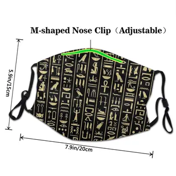Masque Bucală Reutilisable Hieroglyphe Accessoire Egyptien Macka Accessoire De Protecție Contre La Poussiere Respirateur Masca
