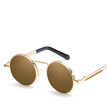 Clasic pentru Bărbați ochelari de Soare 2021 Tendință Punk Rotund ochelari de soare de sex Masculin Vintage Retro Oglindă Ochelari de Soare Pentru Barbati Brand de Lux Nuante UV400