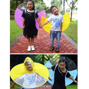 Drăguț pentru Copii Pelerina de ploaie Rață Galben de Ploaie Sacou Haina Copiii Student în aer liber OZN Transparent Impermeabil Pelerina Copii Umbrela