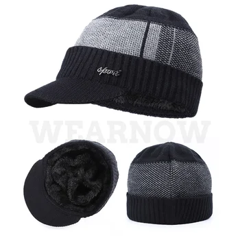 2019 Pălărie de Iarnă pentru Bărbați Catifea Îngroșa Refuz Femei Pălărie Knit Beanie Black în aer liber Cald Beany de sex Feminin Pălărie cu Earflaps TTM-CZX17