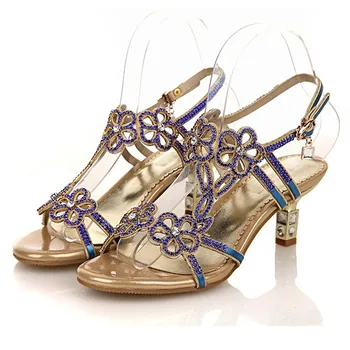 De Vară 2020 Femei Strasuri Sandale de Moda Gol Afară de Cristal Sandale cu Toc Boemia Stil de Pantofi de Femeie Vară C0044