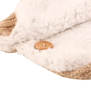 2 buc/set pat de Dormit Saci de Plicuri pentru Cărucior de Iarnă Cald Tricotate Saci de Dormit pentru Sugari Copil Înfășa Sleepsack cu Handmuff