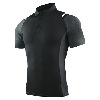 Golf purta Moda tricou bărbați de funcționare uscare rapidă, respirabil t-shirt de funcționare slim fit topuri de sport sală de fitness, golf, tenis