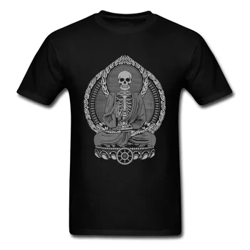 De foame Craniul lui Buddha Tricou de Cerneală, Cărbune de Topuri & Tricouri Crewneck Bumbac Geek Bărbați T-shirt Noutate Meditație Tricou Nou