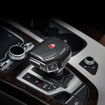 Fibra de Carbon Mașină Consola schimbătorului de Viteze cap acoperire Cadru trim autocolant pentru Audi A4 A5 A6 A7 Q5 Q7 S6 S7 styling Auto Accesorii