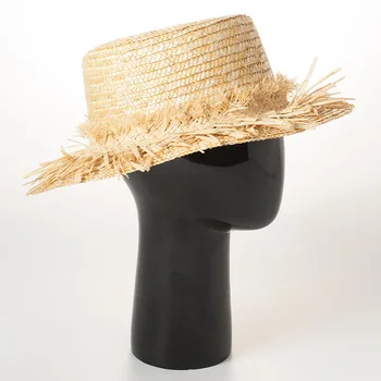 01908-HH7201 manual de paie de Moda ciucuri țesut de agrement fedoras capac bărbați femei pălărie de hârtie