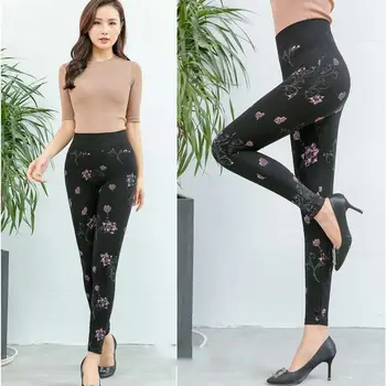 2020 Vara Noi Femeile Flori Imprimate Jambiere De Moda Doamnelor Subțire De Înaltă Elastic Modal Pantaloni Skinny Casual Antrenament Pantaloni T145