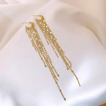 Moda Felie Ciucure Lung Cercei De Aur-Culoare Noua De Bijuterii Simplă Marionetă Cercei