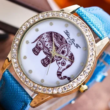 Cuarț Femei Cristal Rotund Dial Ceasuri de mână din Piele Curea Ceas Casual de Călătorie de Afaceri LXH