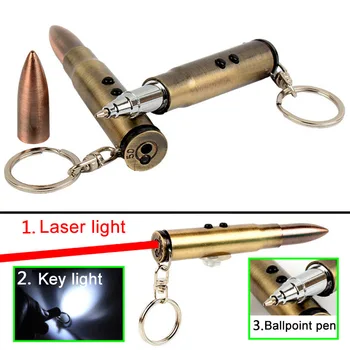 4 în 1 Multifuncțional în aer liber de Auto-aparare cu Lanterna Glonț în Formă de Stilou Supraviețuire EDC Laser+Lumina+Hammer+Pix Legitimă Apărare BH