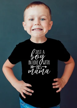 Ziua îndrăgostiților t-shirt Doar Un Băiat, Fată În Dragoste Cu Mama Lui, Tatăl Ei Copii Tricou Copil Băiat Casual Copilul Bluza tricou